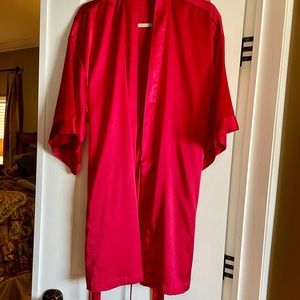 Victoria’s Secret Red Silk Robe O/S